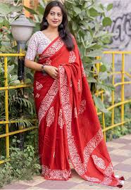 Batik Print Cotton Saree